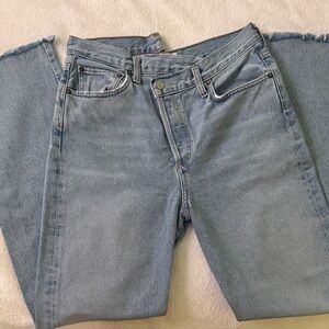 Agolde Criss Cross Raw Hem Straight Leg Jean in Dimension